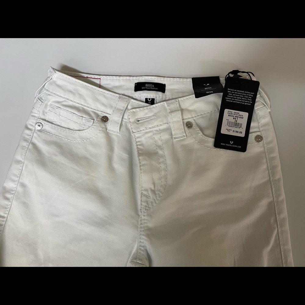 Optic White True Religion Becca Mid Rise Flare